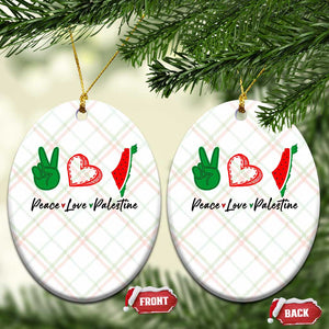 Peace Love Palestine Ceramic Ornament Gaza Palestinian Flag TS10 Print Your Wear