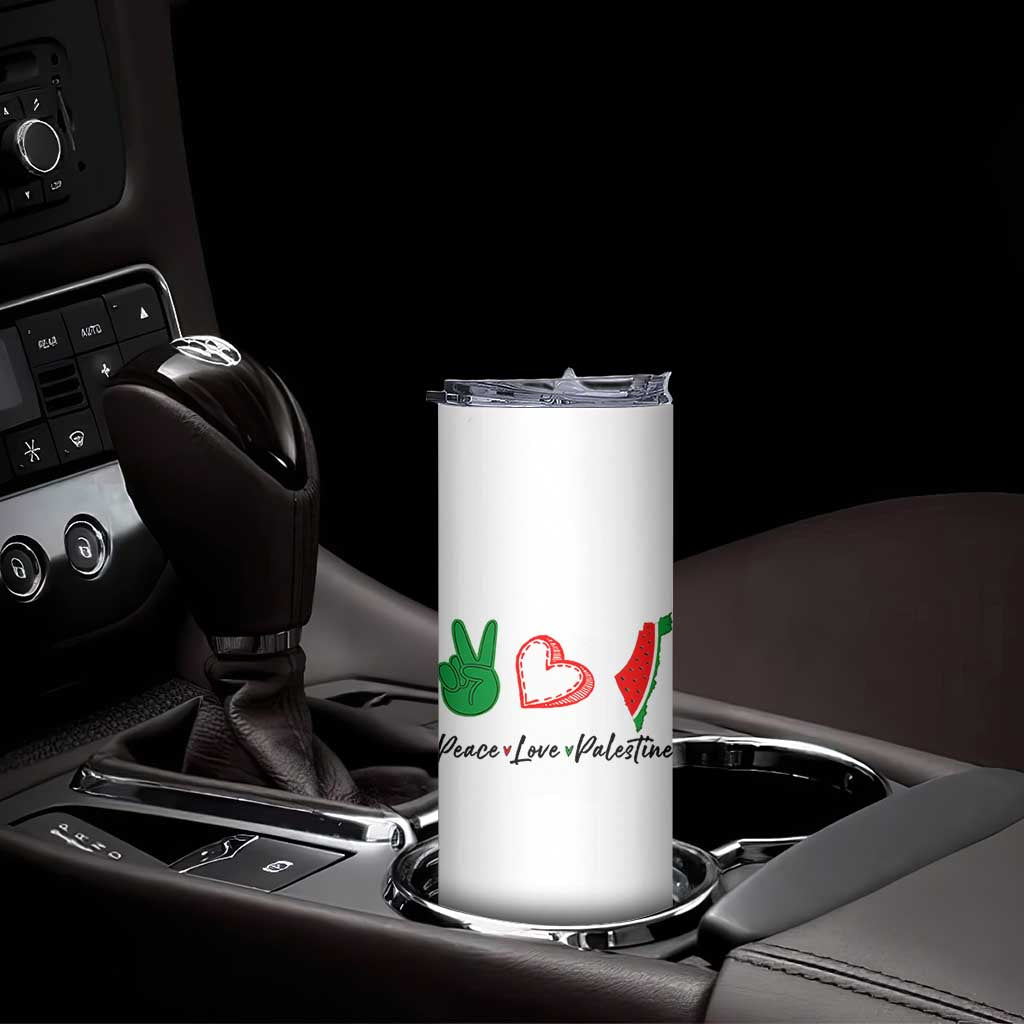 Peace Love Palestine Skinny Tumbler Gaza Palestinian Flag TS10 Print Your Wear