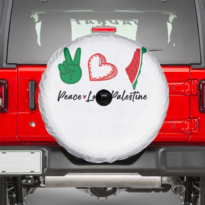 Peace Love Palestine Spare Tire Cover Gaza Palestinian Flag TS10 White Print Your Wear