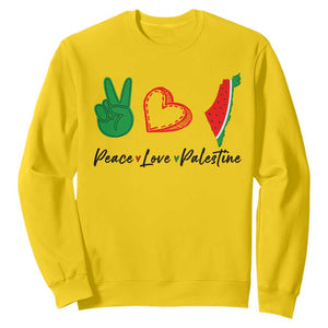 Peace Love Palestine Sweatshirt Gaza Palestinian Flag TS10 Daisy Print Your Wear