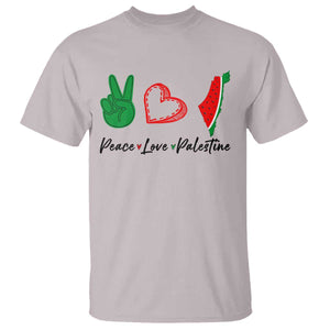 Peace Love Palestine T Shirt Gaza Palestinian Flag TS10 Ice Gray Print Your Wear