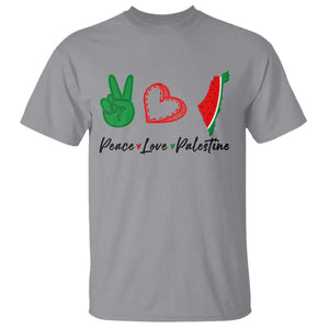 Peace Love Palestine T Shirt Gaza Palestinian Flag TS10 Sport Gray Print Your Wear