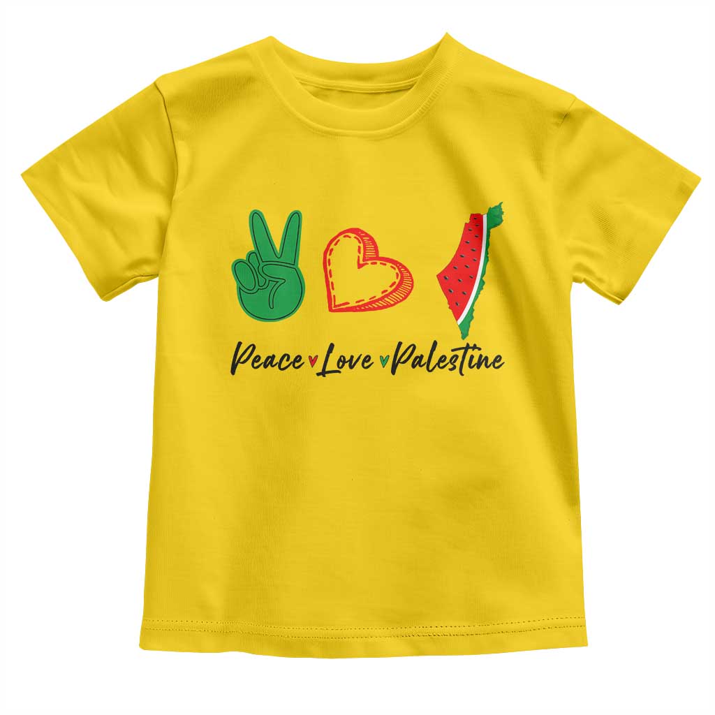 Peace Love Palestine Toddler T Shirt Gaza Palestinian Flag TS10 Daisy Print Your Wear