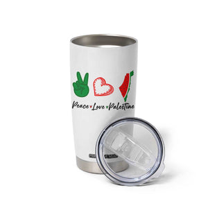 Peace Love Palestine Tumbler Cup Gaza Palestinian Flag TS10 Print Your Wear