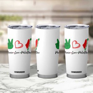 Peace Love Palestine Tumbler Cup Gaza Palestinian Flag TS10 Print Your Wear