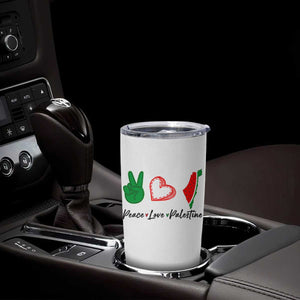 Peace Love Palestine Tumbler Cup Gaza Palestinian Flag TS10 Print Your Wear