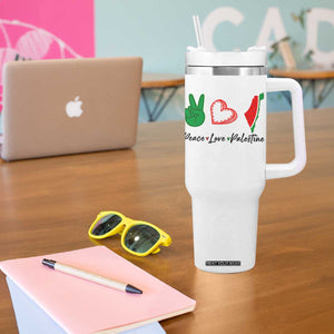 Peace Love Palestine Tumbler With Handle Gaza Palestinian Flag TS10 Print Your Wear