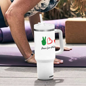 Peace Love Palestine Tumbler With Handle Gaza Palestinian Flag TS10 Print Your Wear
