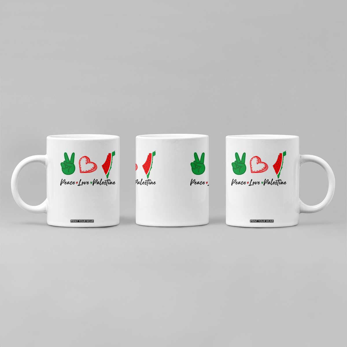 Peace Love Palestine Coffee Mug Gaza Palestinian Flag TS10 Print Your Wear