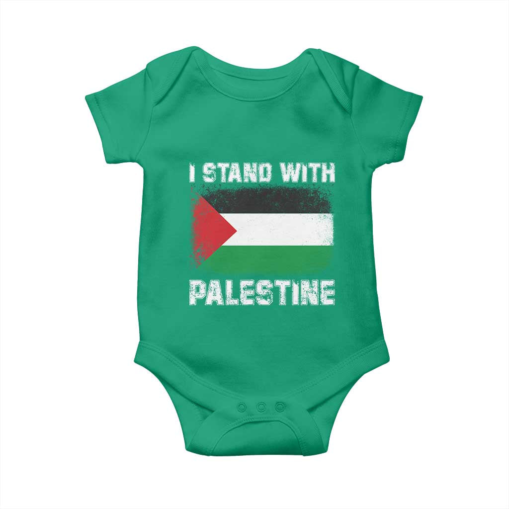 Stand With Palestine Baby Onesie - Gaza Palestinian Flag Solidarity Baby Bodysuit TS10 Irish Green Print Your Wear