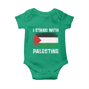 Stand With Palestine Baby Onesie - Gaza Palestinian Flag Solidarity Baby Bodysuit TS10 Irish Green Print Your Wear