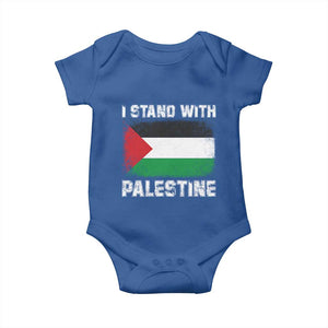 Stand With Palestine Baby Onesie - Gaza Palestinian Flag Solidarity Baby Bodysuit TS10 Royal Blue Print Your Wear