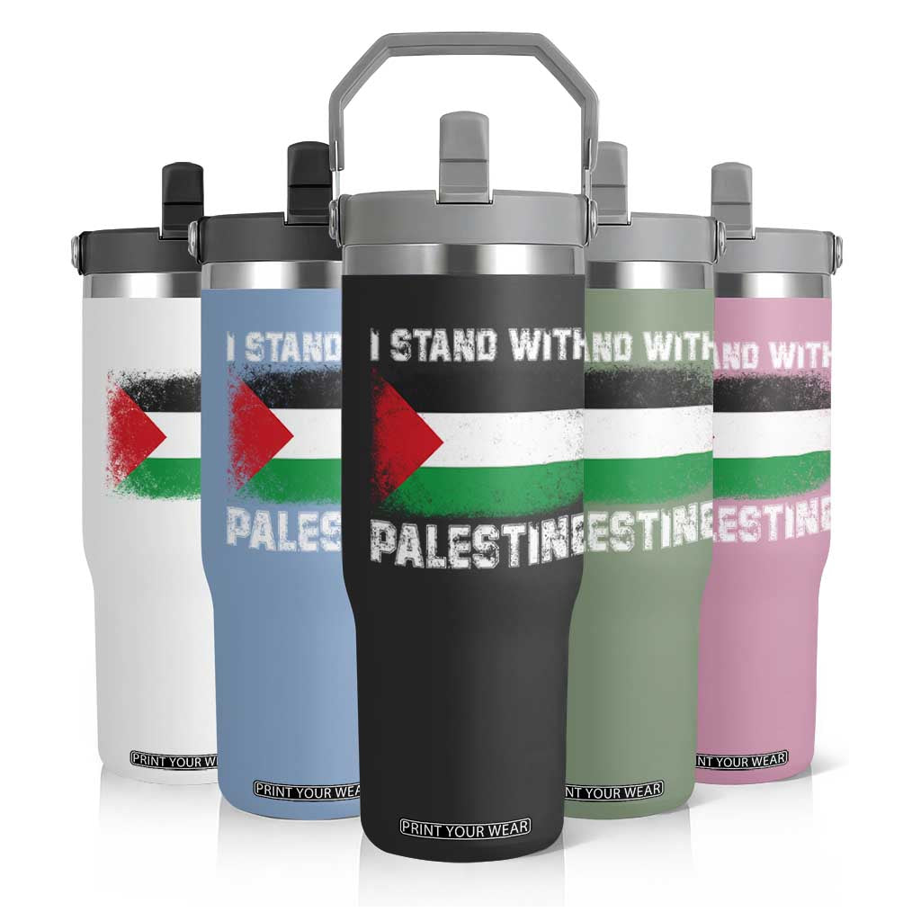 Stand With Palestine Flip Straw Tumbler Gaza Palestinian Flag TS10 Print Your Wear