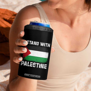 Stand With Palestine 4 in 1 Can Cooler Tumbler Gaza Palestinian Flag TS10 Print Your Wear
