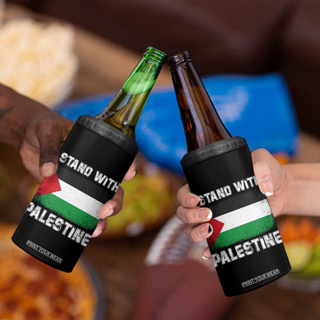 Stand With Palestine 4 in 1 Can Cooler Tumbler Gaza Palestinian Flag TS10 Print Your Wear