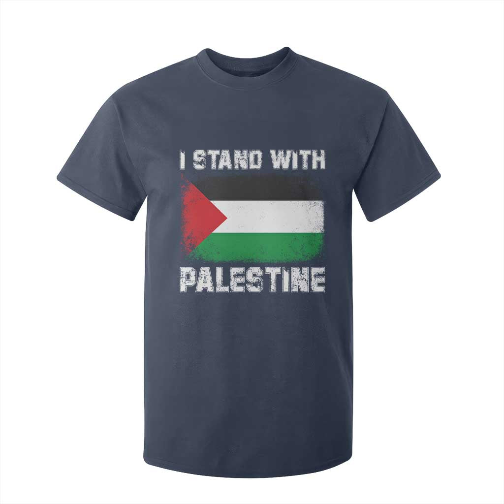Stand With Palestine T Shirt For Kid Gaza Palestinian Flag TS10 Navy Print Your Wear