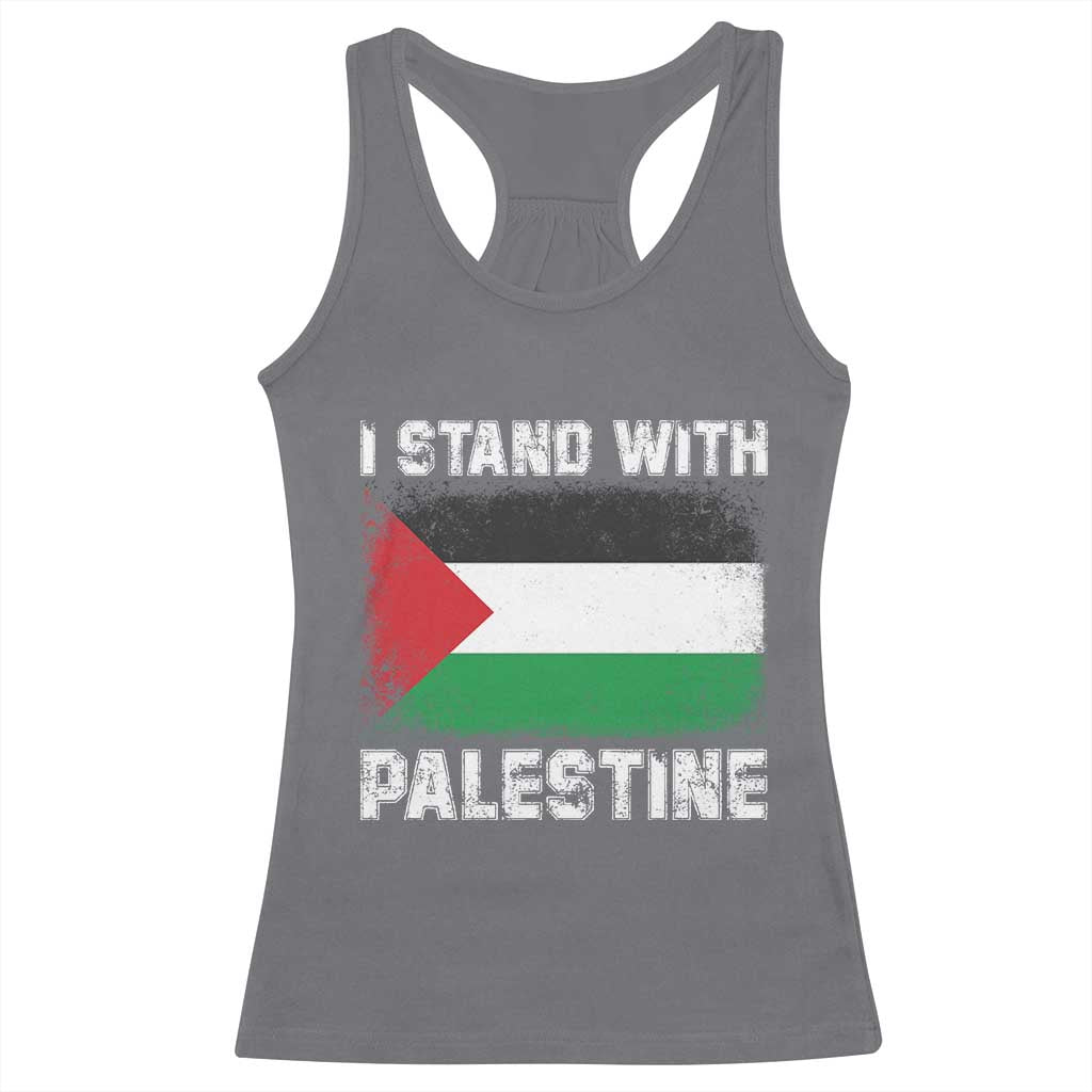 Stand With Palestine Racerback Tank Top Gaza Palestinian Flag TS10 Charcoal Print Your Wear