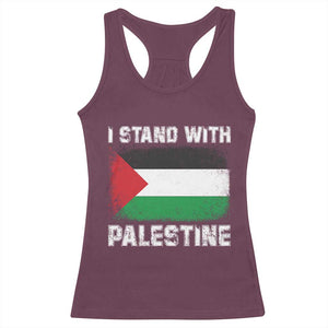 Stand With Palestine Racerback Tank Top Gaza Palestinian Flag TS10 Maroon Print Your Wear