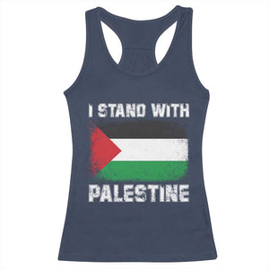 Stand With Palestine Racerback Tank Top Gaza Palestinian Flag TS10 Navy Print Your Wear