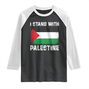Stand With Palestine Raglan Shirt Gaza Palestinian Flag TS10 Black White Print Your Wear