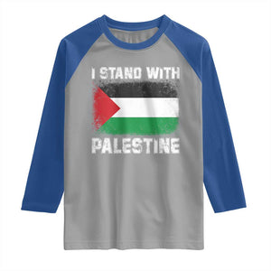 Stand With Palestine Raglan Shirt Gaza Palestinian Flag TS10 Sport Gray Royal Print Your Wear