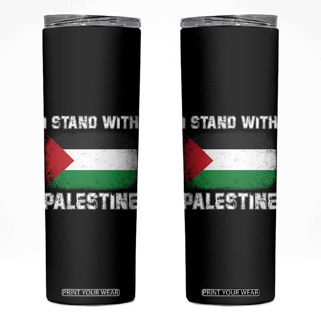 Stand With Palestine Skinny Tumbler Gaza Palestinian Flag TS10 Black Print Your Wear