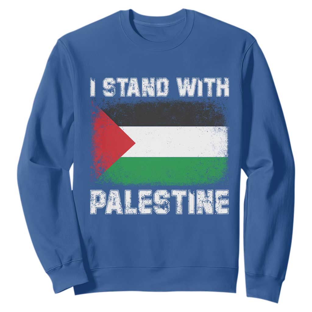Stand With Palestine Sweatshirt Gaza Palestinian Flag TS10 Royal Blue Print Your Wear