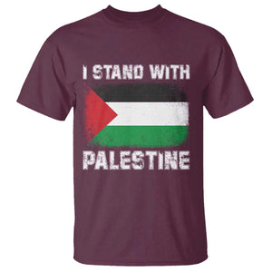 Stand With Palestine T Shirt Gaza Palestinian Flag TS10 Maroon Print Your Wear