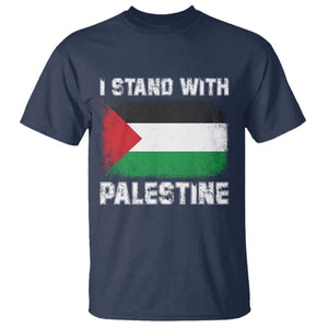 Stand With Palestine T Shirt Gaza Palestinian Flag TS10 Navy Print Your Wear