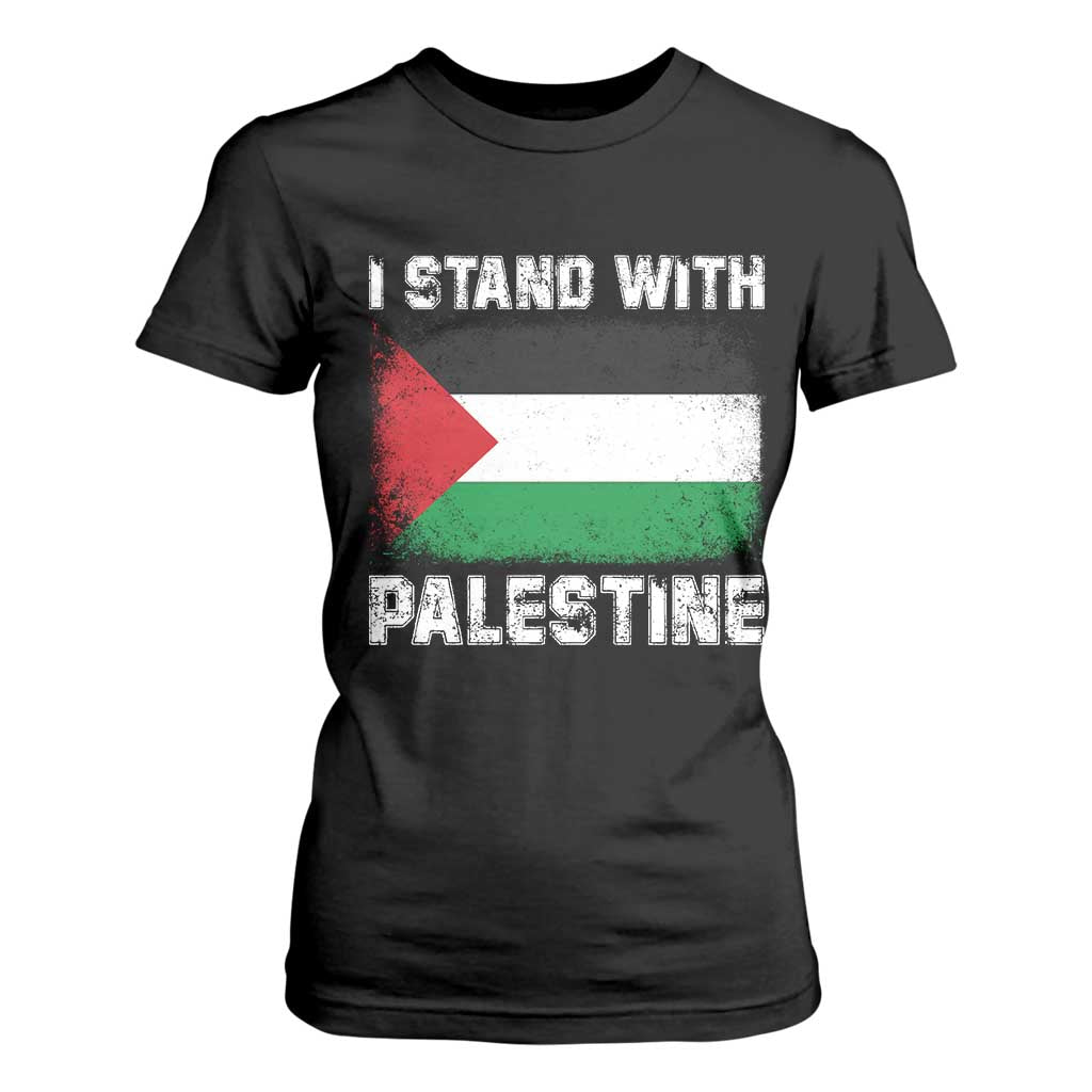 Stand With Palestine T Shirt For Women Gaza Palestinian Flag TS10 Black Print Your Wear