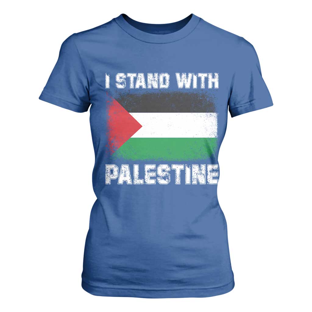 Stand With Palestine T Shirt For Women Gaza Palestinian Flag TS10 Royal Blue Print Your Wear