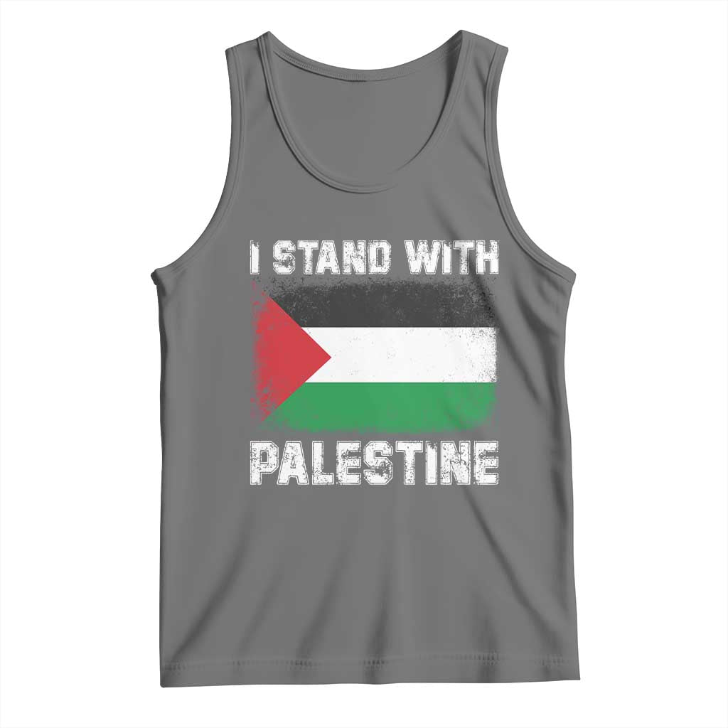 Stand With Palestine Tank Top Gaza Palestinian Flag TS10 Black Heather Print Your Wear