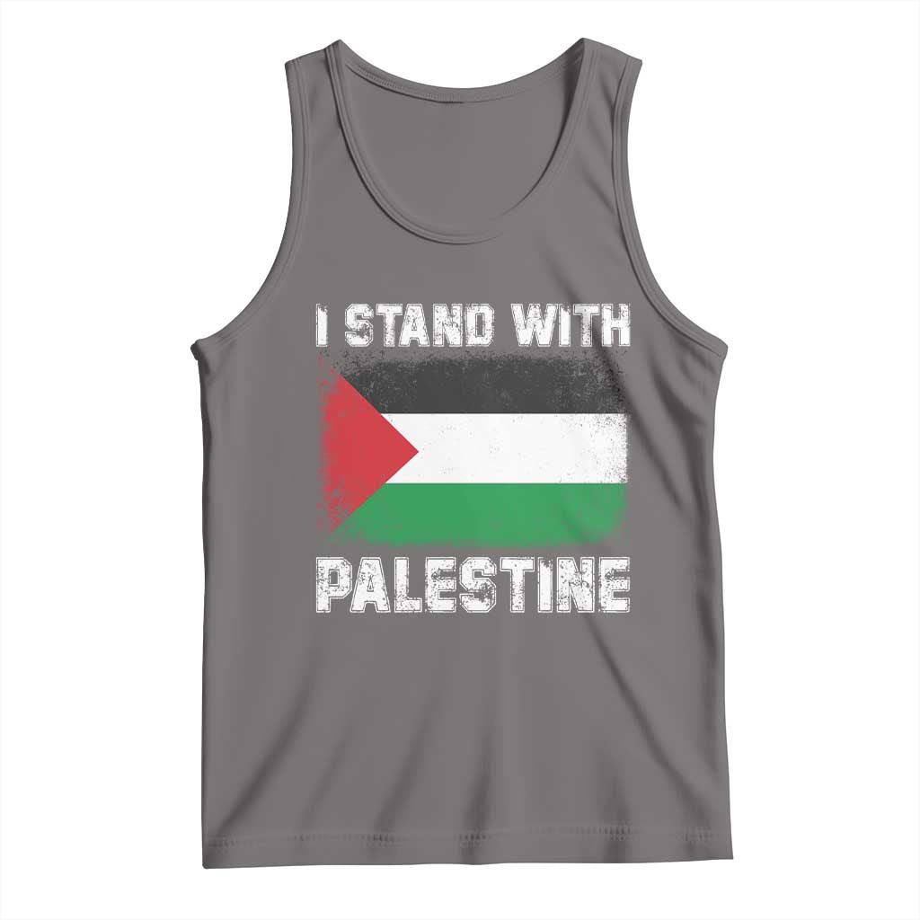 Stand With Palestine Tank Top Gaza Palestinian Flag TS10 Deep Heather Print Your Wear