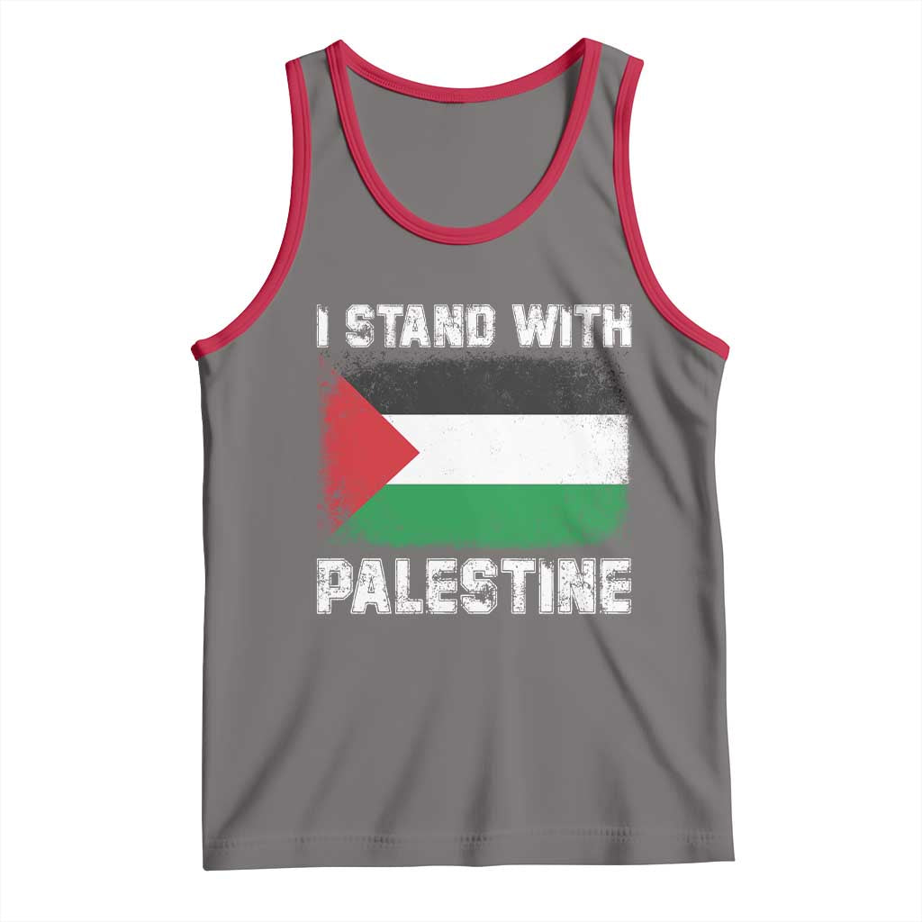 Stand With Palestine Tank Top Gaza Palestinian Flag TS10 Deep Heather Red Print Your Wear
