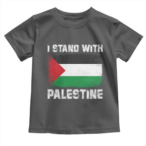 Stand With Palestine Toddler T Shirt Gaza Palestinian Flag TS10 Dark Heather Print Your Wear