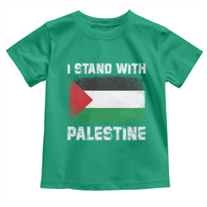 Stand With Palestine Toddler T Shirt Gaza Palestinian Flag TS10 Irish Green Print Your Wear