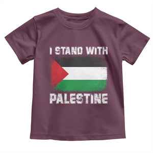Stand With Palestine Toddler T Shirt Gaza Palestinian Flag TS10 Maroon Print Your Wear