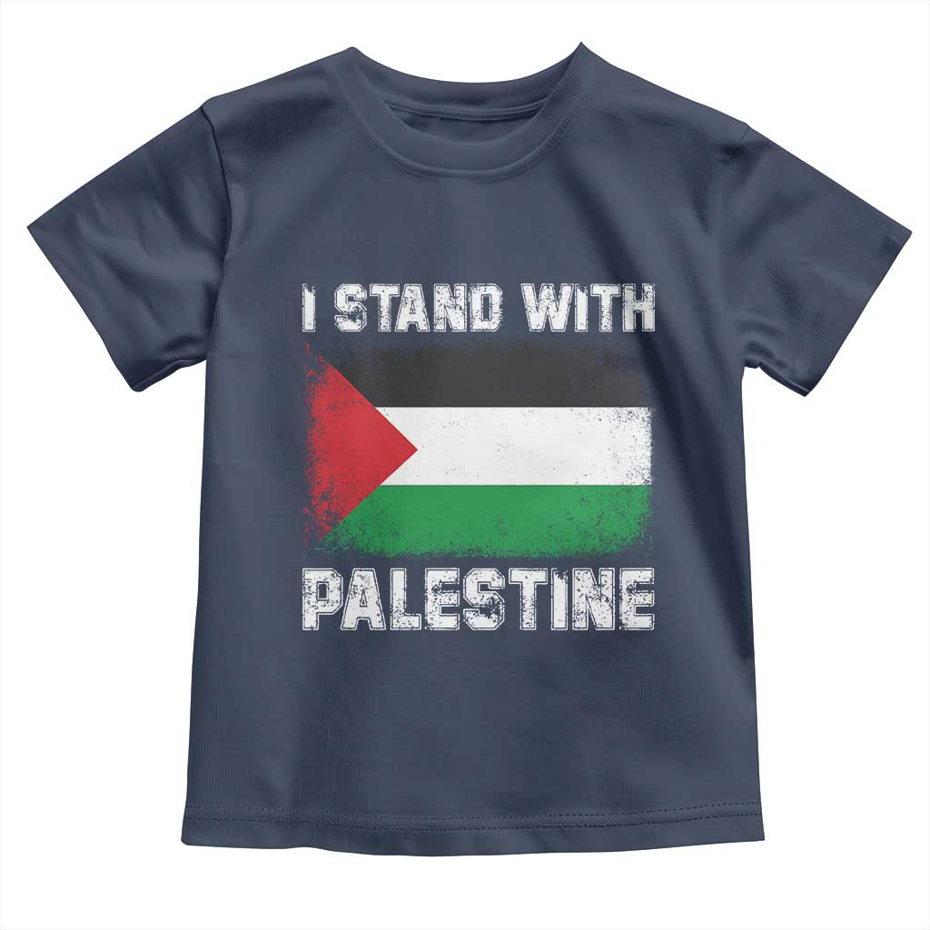 Stand With Palestine Toddler T Shirt Gaza Palestinian Flag TS10 Navy Print Your Wear