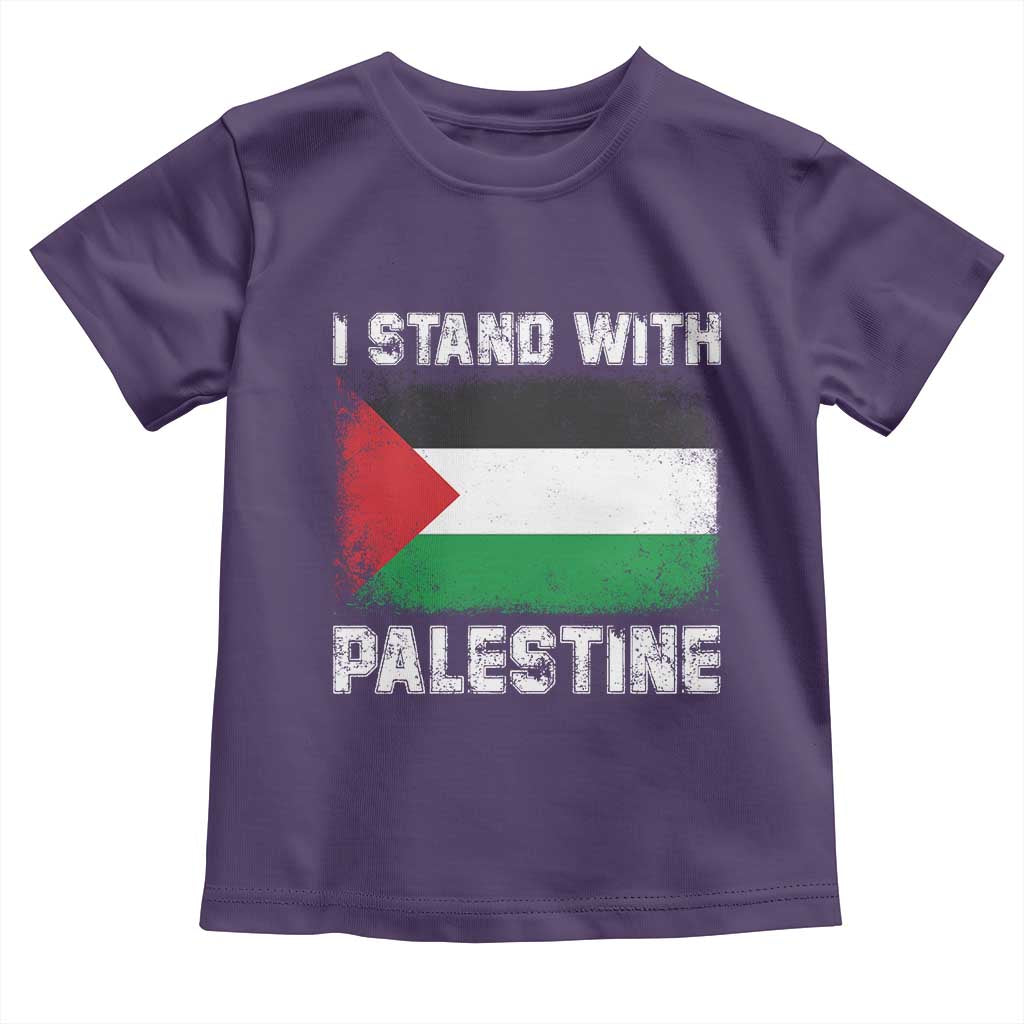 Stand With Palestine Toddler T Shirt Gaza Palestinian Flag TS10 Purple Print Your Wear