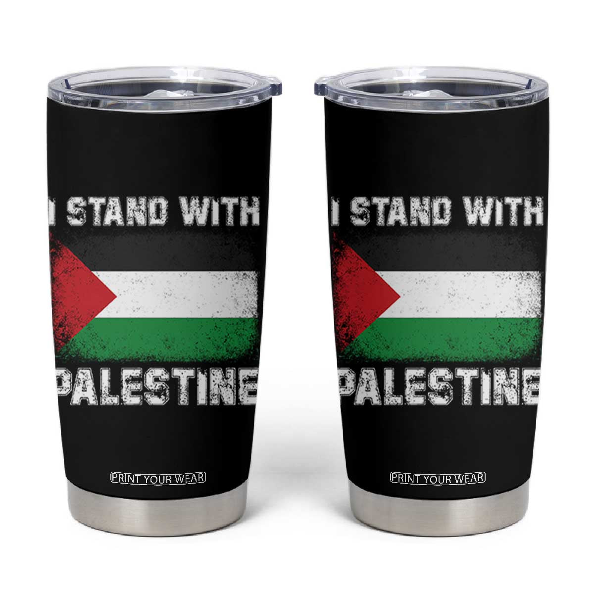 Stand With Palestine Tumbler Cup Gaza Palestinian Flag TS10 Black Print Your Wear