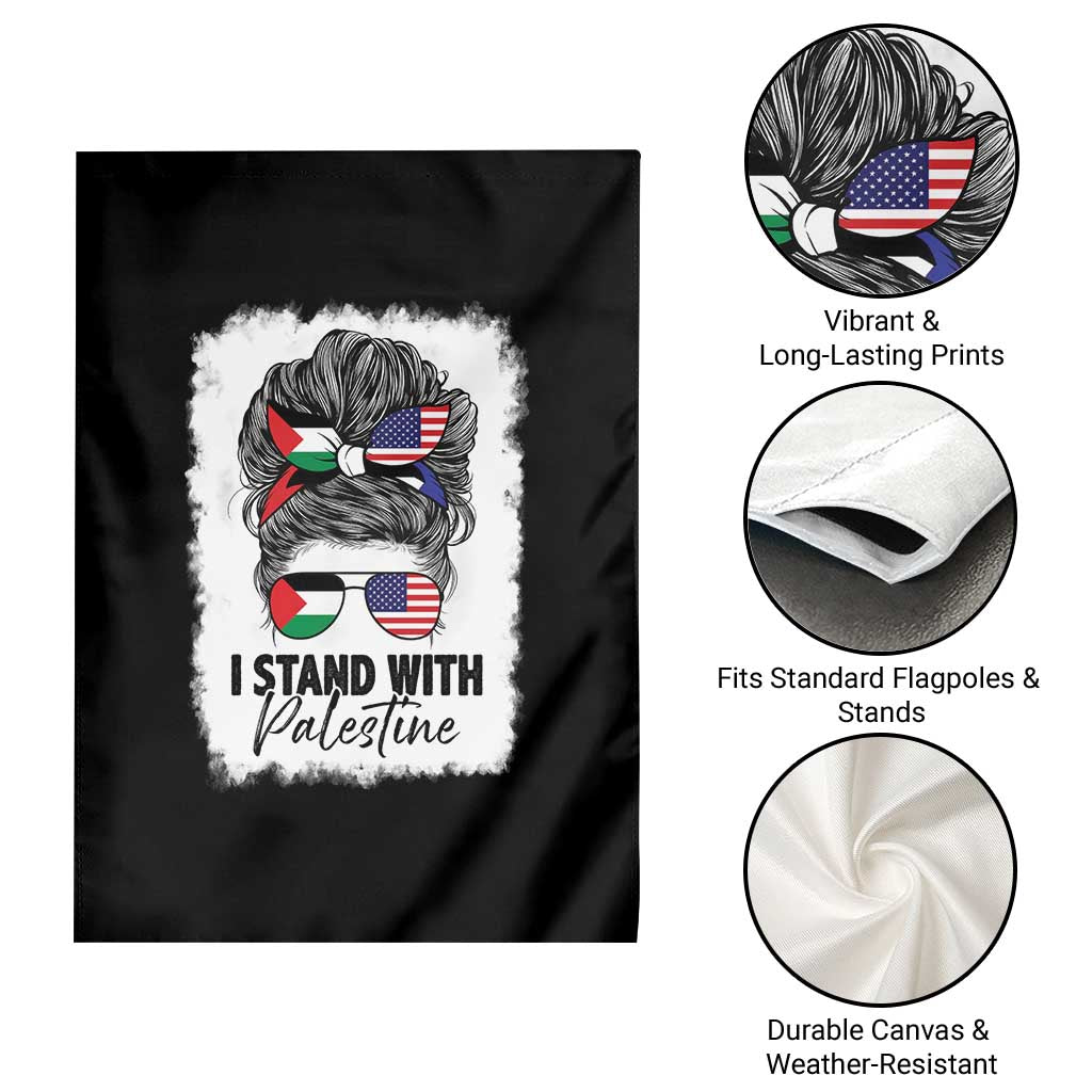 Stand With Palestine Garden Flag Messy Bun Gaza Palestinian Flag TS10 Print Your Wear