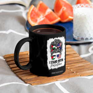 Stand With Palestine Coffee Mug Messy Bun Gaza Palestinian Flag TS10 Print Your Wear