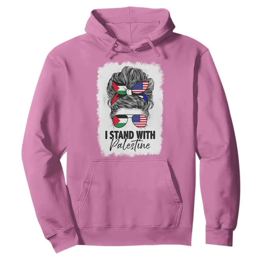 Stand With Palestine Hoodie Messy Bun Gaza Palestinian Flag TS10 Azalea Print Your Wear