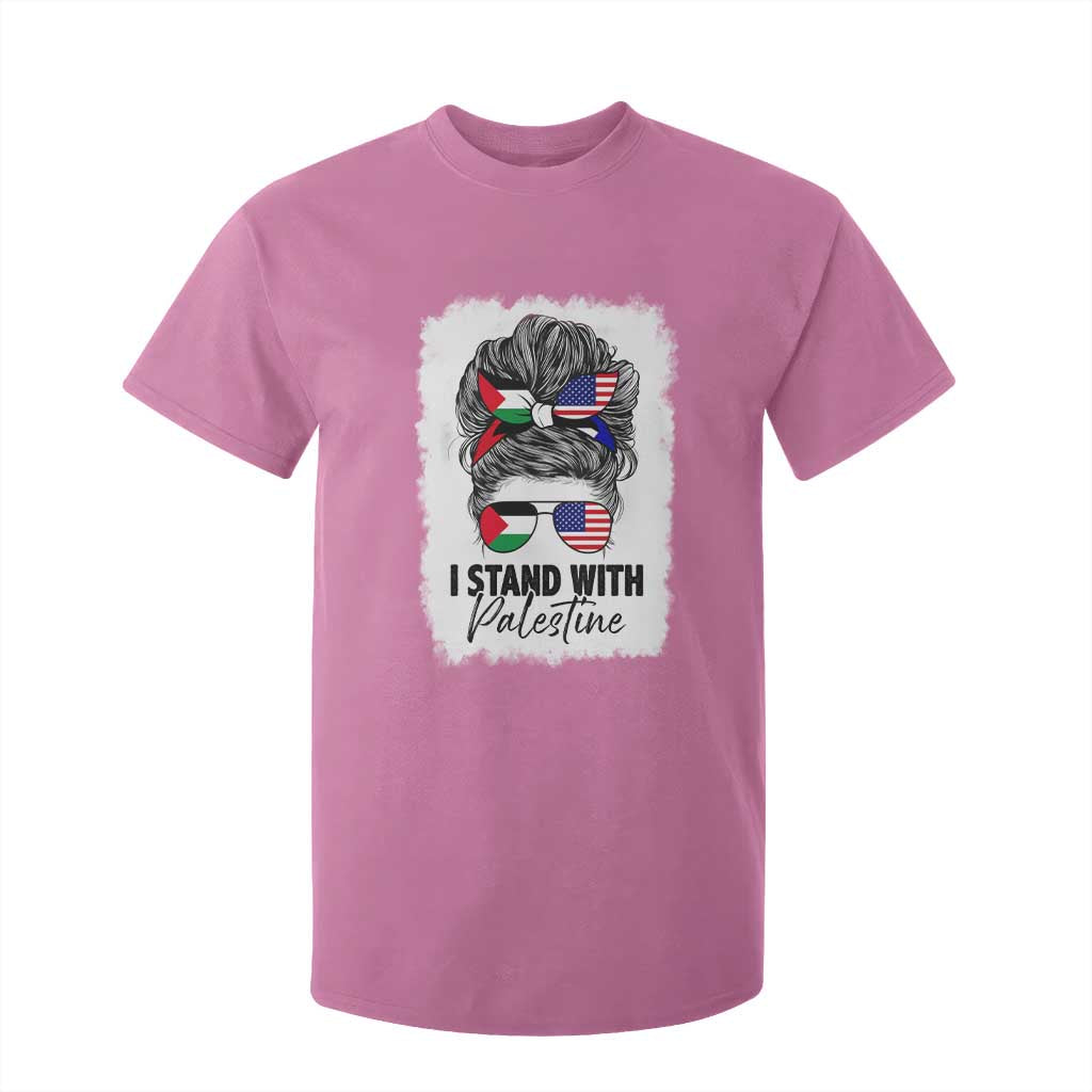 Stand With Palestine T Shirt For Kid Messy Bun Gaza Palestinian Flag TS10 Azalea Print Your Wear