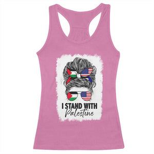 Stand With Palestine Racerback Tank Top Messy Bun Gaza Palestinian Flag TS10 Azalea Print Your Wear