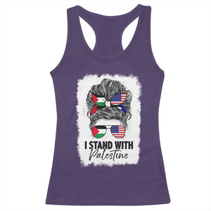 Stand With Palestine Racerback Tank Top Messy Bun Gaza Palestinian Flag TS10 Purple Print Your Wear
