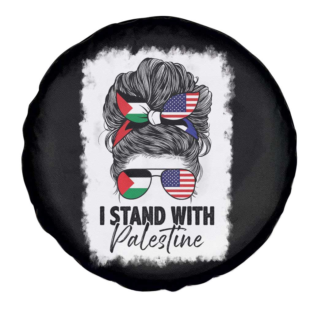 Stand With Palestine Spare Tire Cover Messy Bun Gaza Palestinian Flag TS10 Print Your Wear