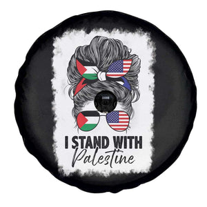 Stand With Palestine Spare Tire Cover Messy Bun Gaza Palestinian Flag TS10 Print Your Wear