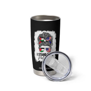 Stand With Palestine Tumbler Cup Messy Bun Gaza Palestinian Flag TS10 Print Your Wear