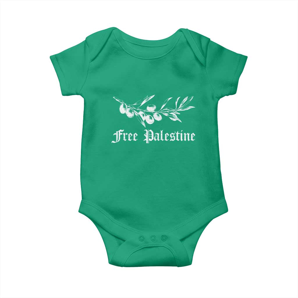 Free Palestine Baby Onesie Palestinian Olives Fruits TS10 Irish Green Print Your Wear